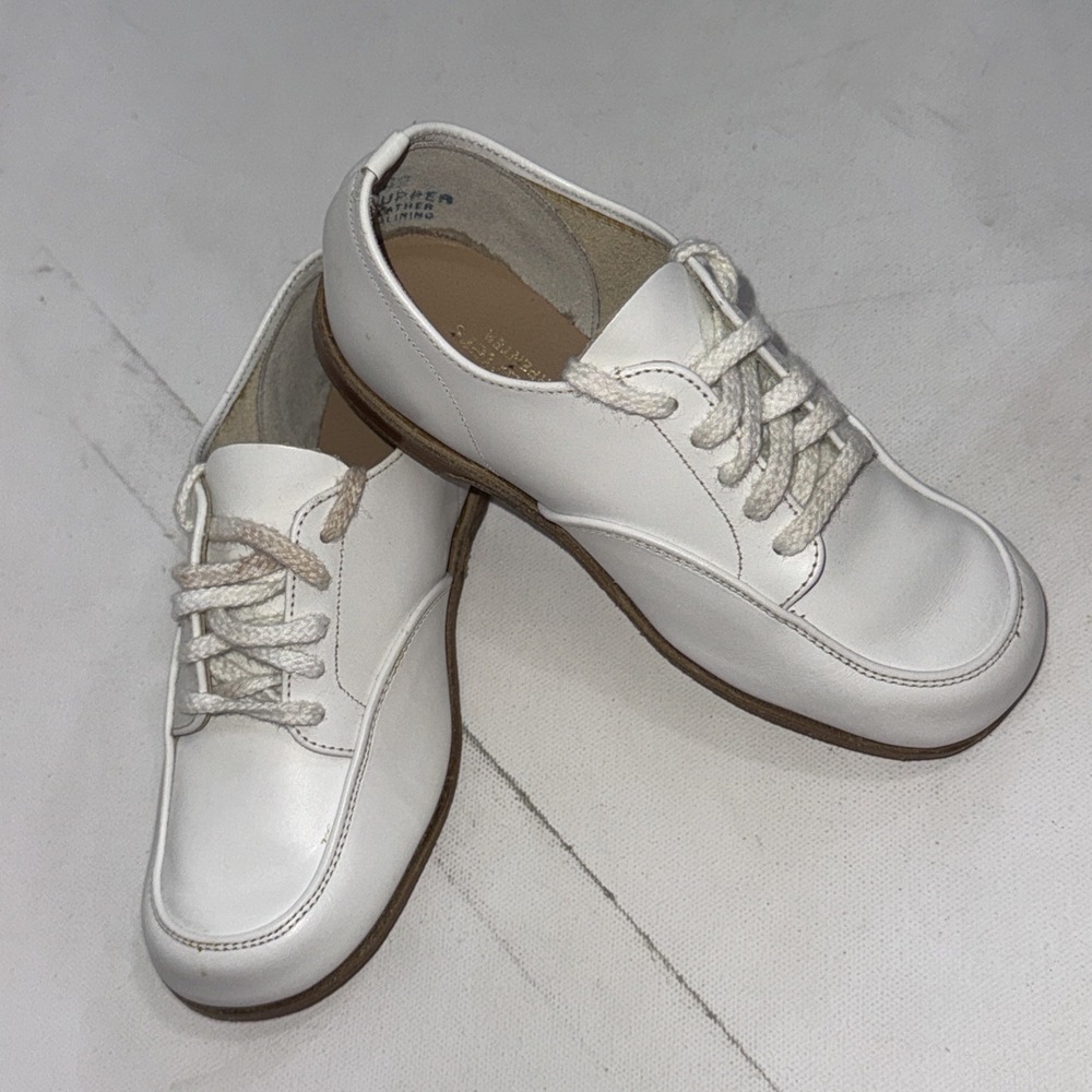 Vintage Self Starters Classic Baby Learning To Walk White Leather Walking Shoes‎